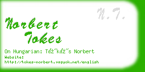 norbert tokes business card
